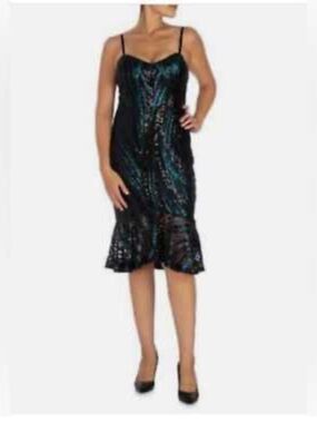 GUESS Black Sequin flounced Detail Party Dress 12